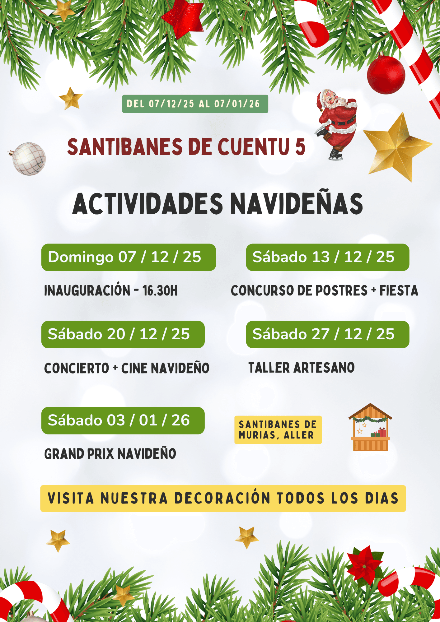 Programme des activités de Noël à Santibáñez de Murias